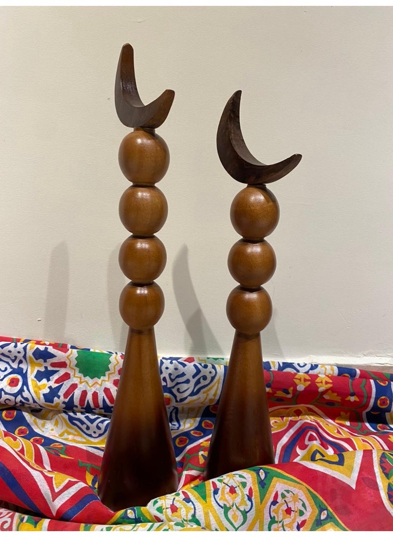 Momentum Ramadan natural wood crescent table top , set of two , Unique and Beautiful - Image 4